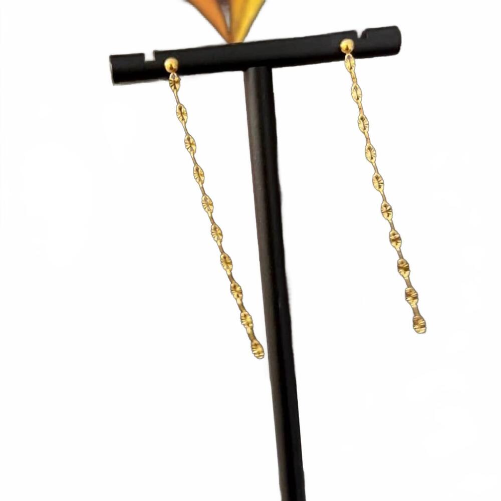 NEW CHANSUTTPEARLS women's the dainty chain drop earrings in gold